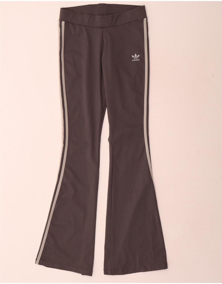 Leggings Adidas Femininas Flare UK 12 Poliéster Cinza Médio