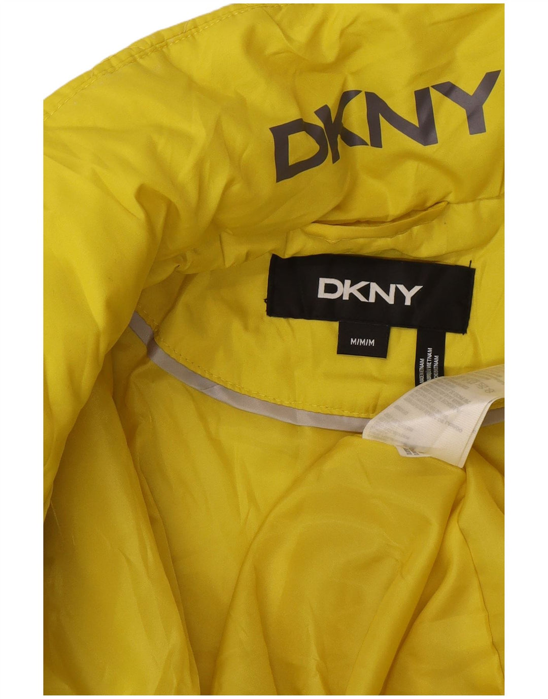 Jaqueta acolchoada feminina Dkny UK 12 poliéster amarelo médio moderno