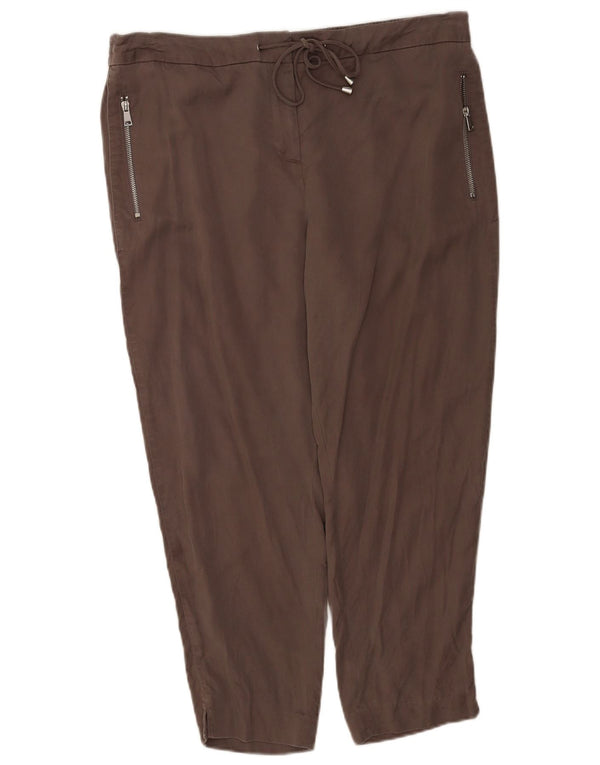 Calças cortadas femininas MINT VELVET UK 18 XL W38 L26 cinza Lyocell