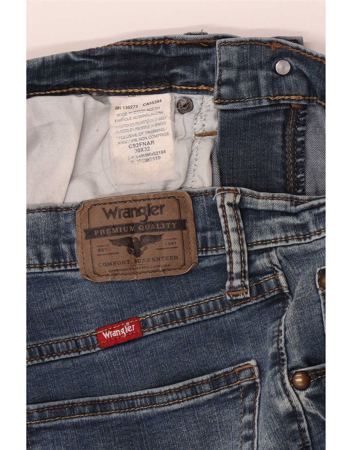 Wrangler Mens Straight Jeans W30 L32 Azul Algodão