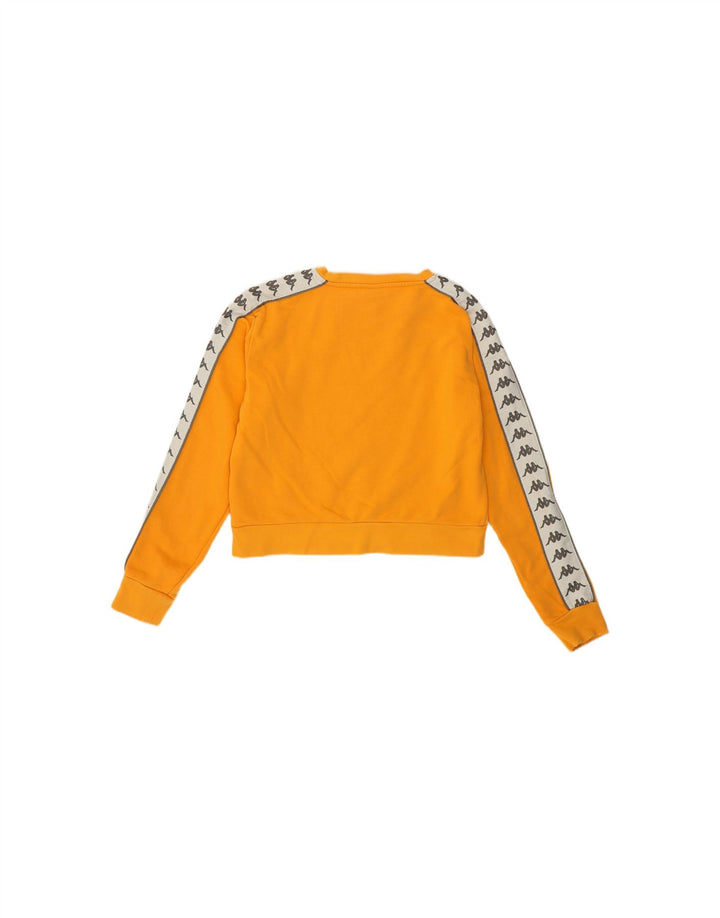 KAPPA moletom feminino cropped com capuz UK 14 médio laranja