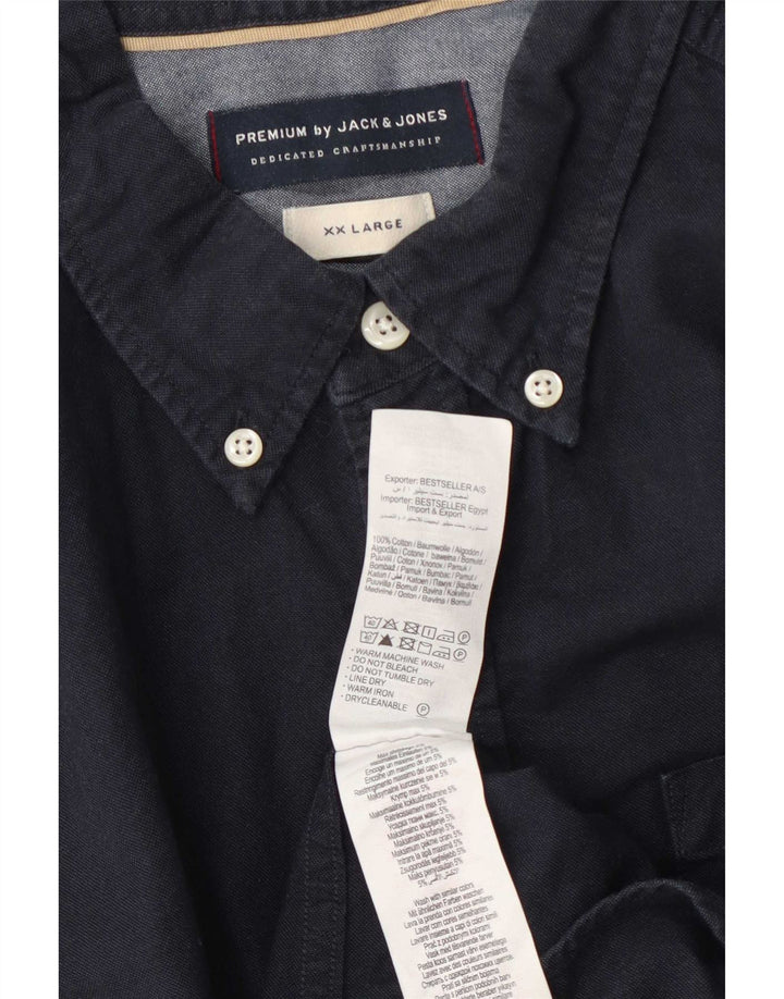 Camisa masculina Jack & Jones 2XL algodão azul marinho