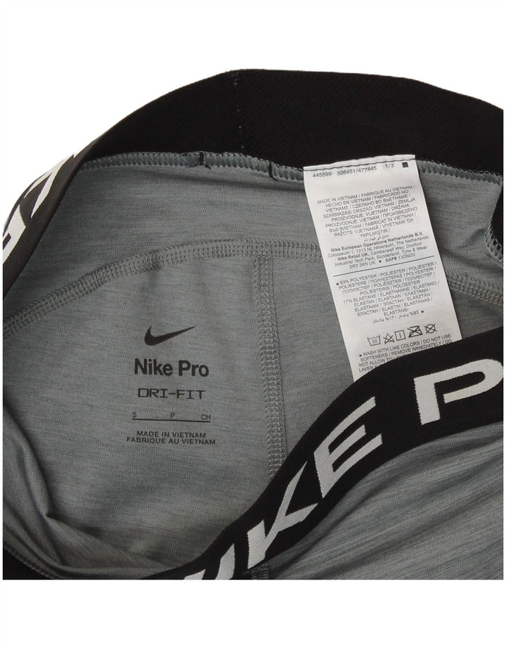 Shorts esportivos femininos NIKE Dri Fit Graphic UK 10 pequeno cinza poliéster