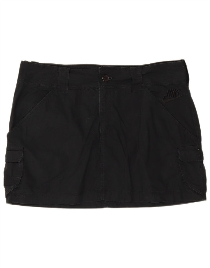 Mini saia cargo feminina Nike UK 14 grande W34 algodão preto