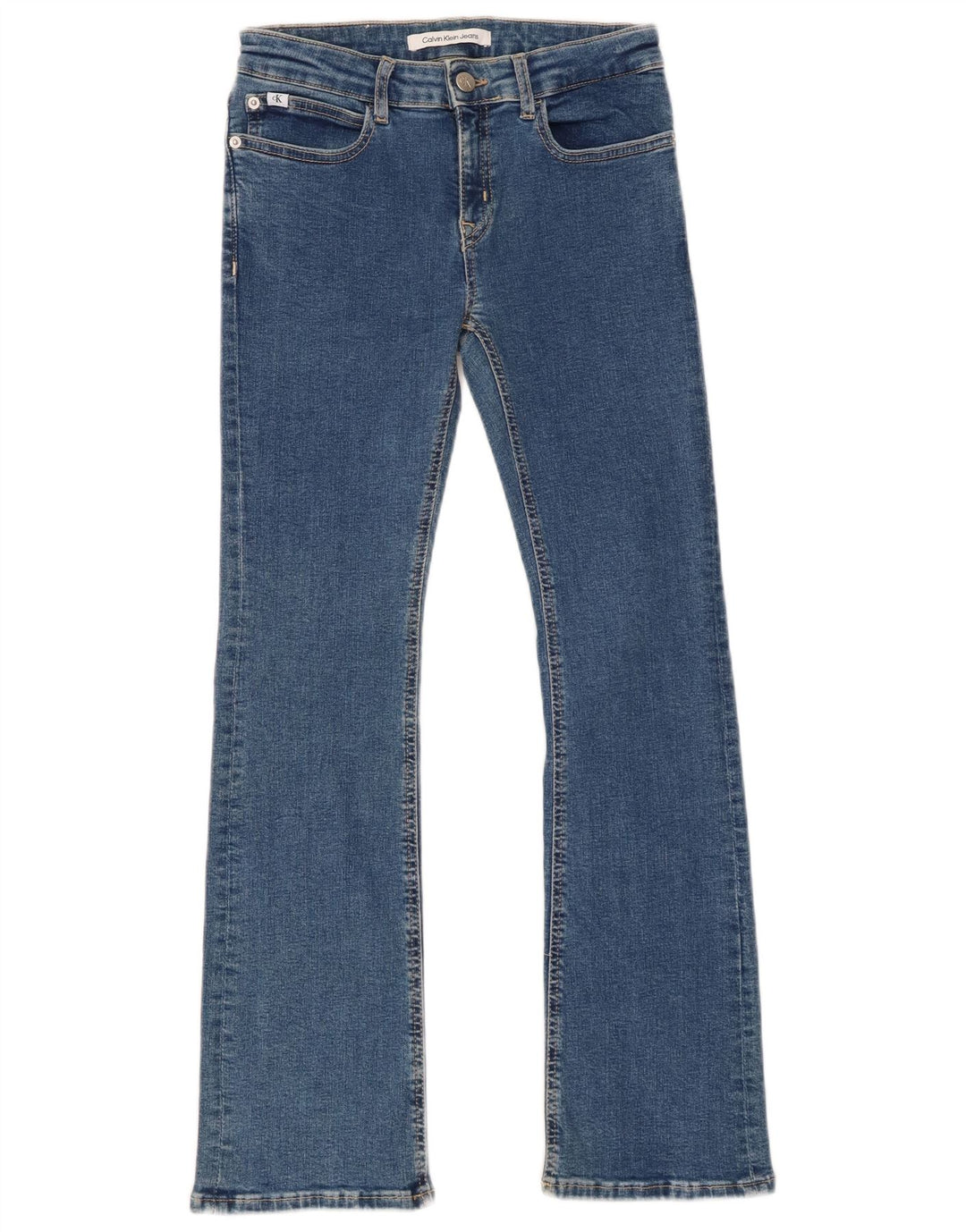 CALVIN KLEIN Jeans Bootcut para meninas 11-12 anos W26 L28 Azul Algodão