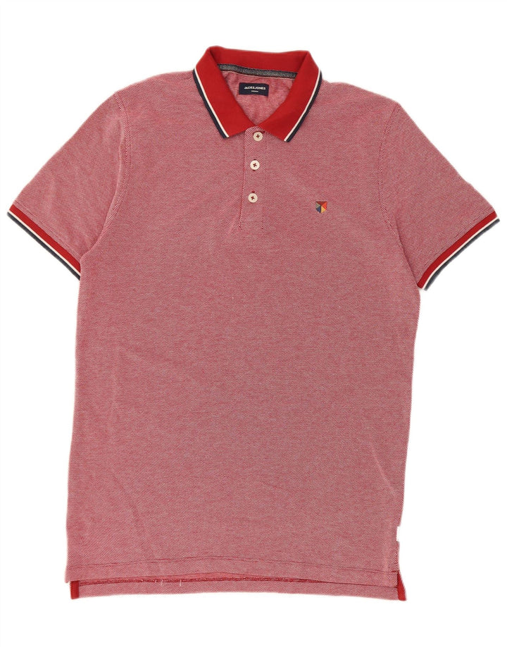Camisa polo masculina Jack & Jones médio algodão vermelho