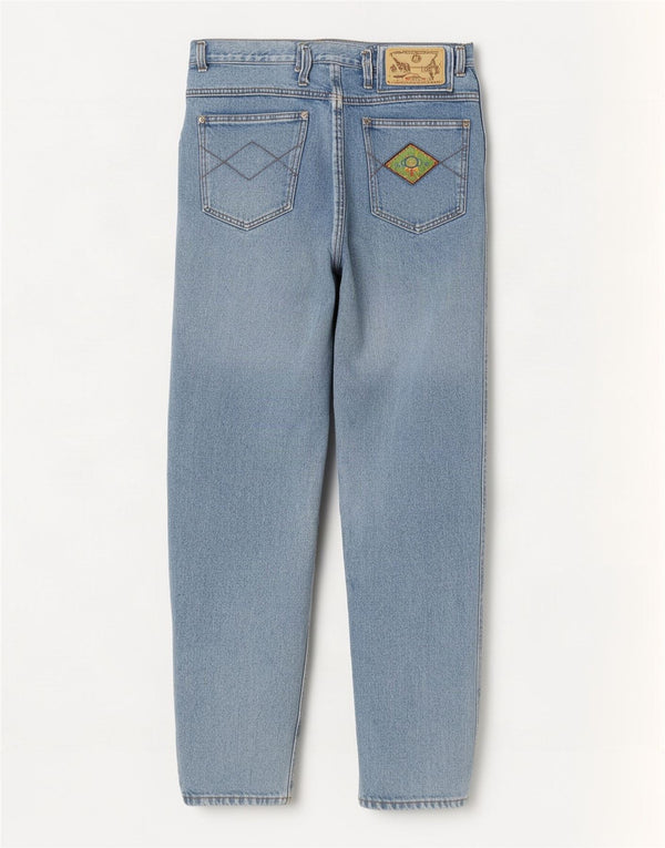 Jeans vintage feminino cintura alta cônico IT 48 XL W32 L29 algodão azul