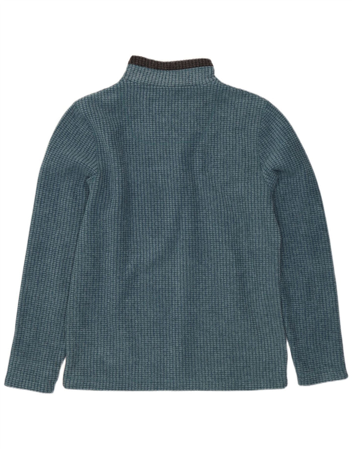 Estranho Peixe Masculino Zip Neck Fleece Jumper Pequeno Poliéster Azul