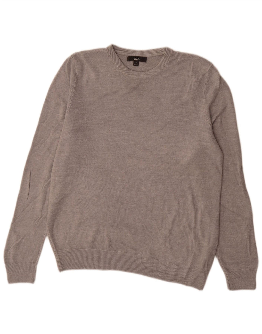Suéter masculino Marks & Spencer com gola redonda e acrílico cinza médio