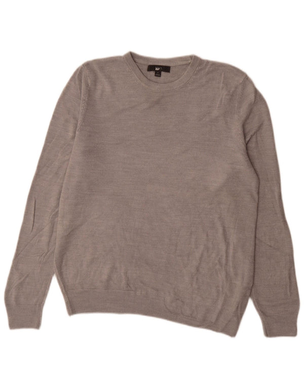Suéter masculino Marks & Spencer com gola redonda e acrílico cinza médio