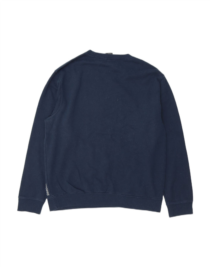REEBOK moletom masculino jumper grande algodão azul marinho