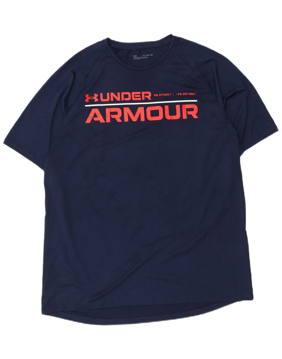 Camiseta masculina com estampa alta UNDER ARMOUR XL azul marinho poliéster