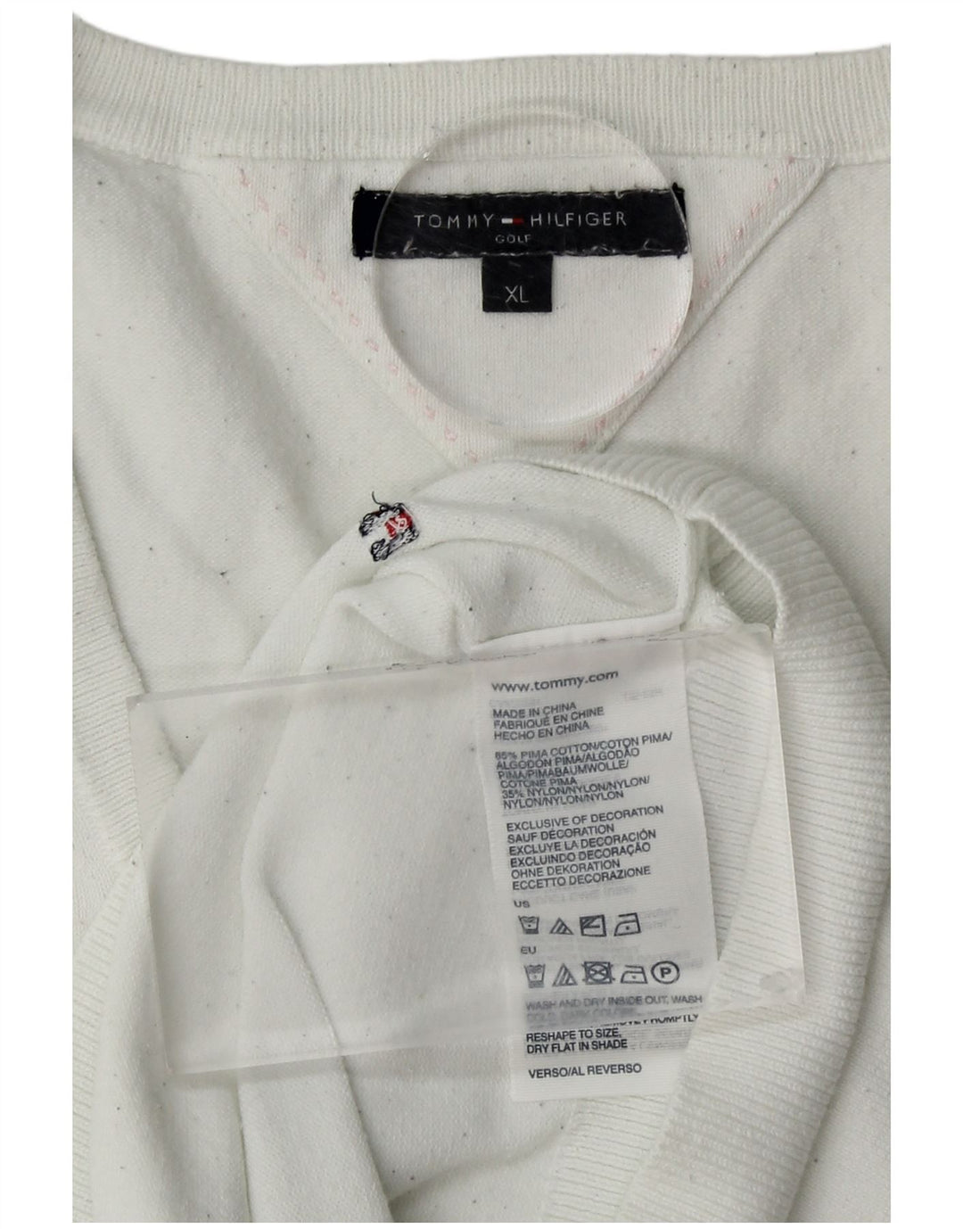 TOMMY HILFIGER Colete feminino regata UK 18 XL algodão branco