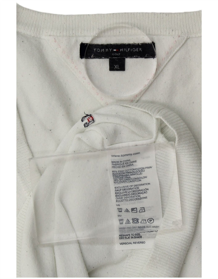 TOMMY HILFIGER Colete feminino regata UK 18 XL algodão branco