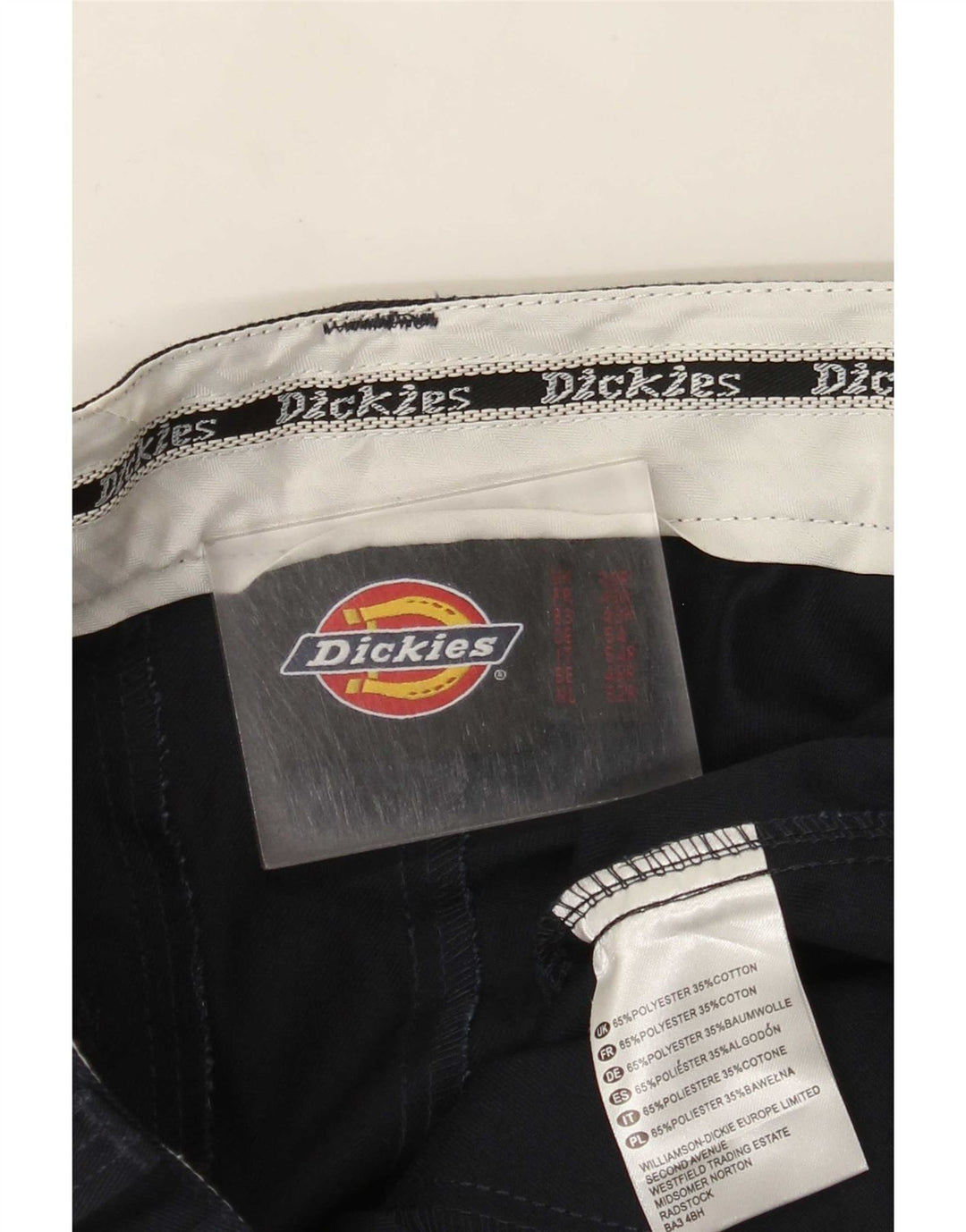 Calças Chino retas masculinas Dickies W38 L31 poliéster preto