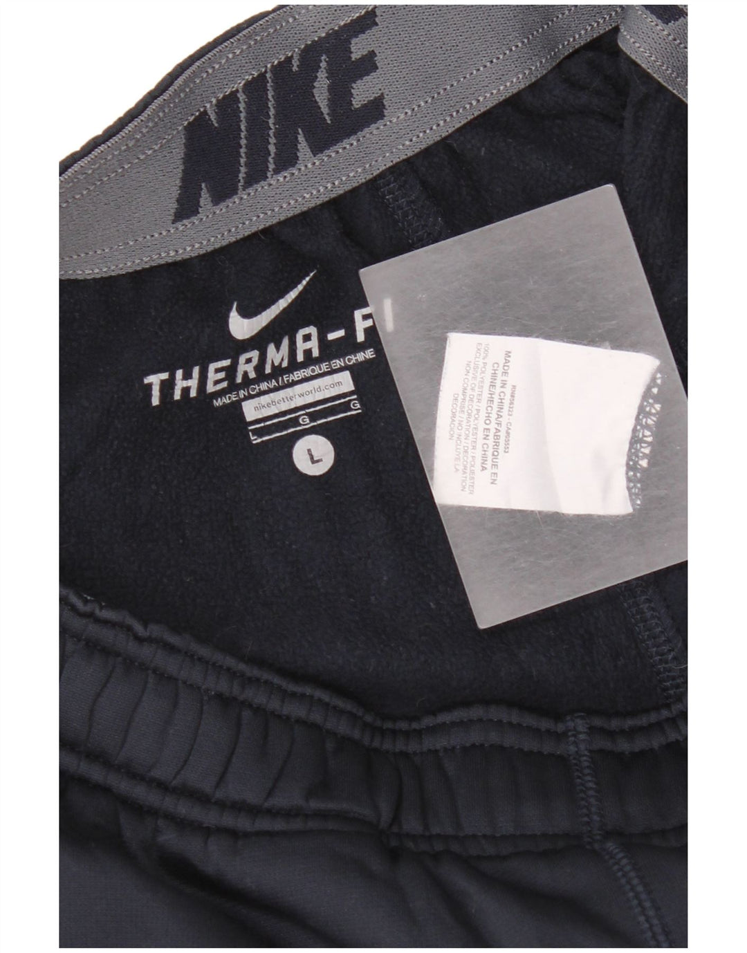 Calça de treino masculina Nike Therma-Fit grande poliéster azul marinho