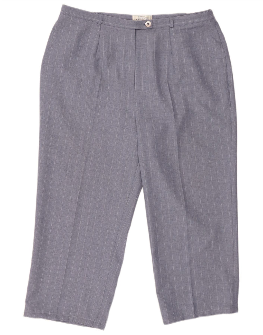 ST. Calça feminina BERNARD cintura alta cortada UK 20 2XL W34 L24 azul