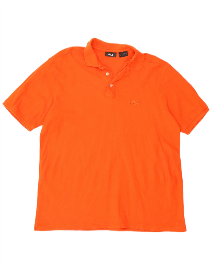 Camisa polo masculina Fila grande algodão laranja