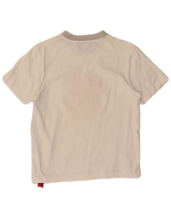 Camiseta feminina Wrangler com estampa gráfica UK 12 algodão colorblock branco médio