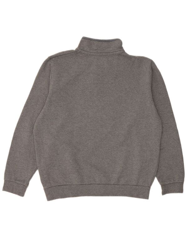 Crew Clothing Mens Zip Neck Moletom Jumper XL Algodão Cinza