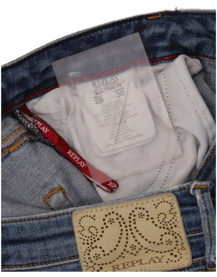 Replay Jeans Slim Feminino W29 L30 Azul Algodão
