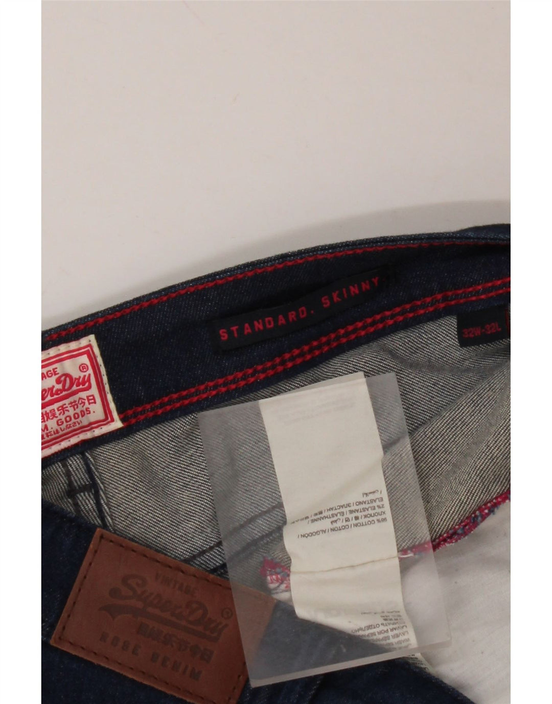 Calça jeans skinny feminina SUPERDRY de ajuste padrão W32 L28 algodão azul