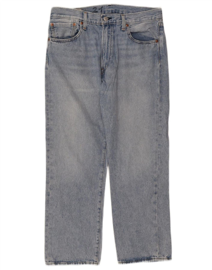LEVI'S Masculino 551 Straight Jeans W32 L27 Azul Algodão