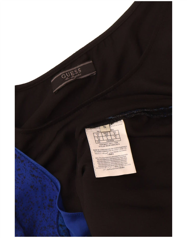 Guess Vestido feminino sem mangas UK 6 XS poliéster preto