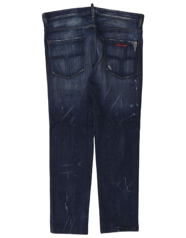 Dsquared2 Calça jeans feminina desgastada IT 52 2XL W36 L29 algodão azul