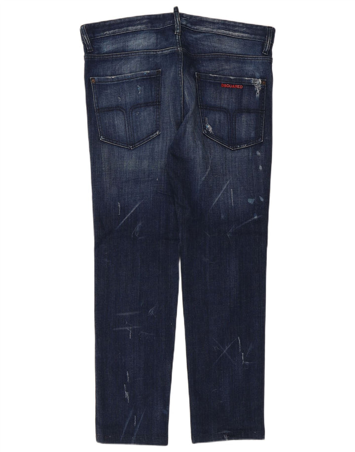 Dsquared2 Calça jeans feminina desgastada IT 52 2XL W36 L29 algodão azul