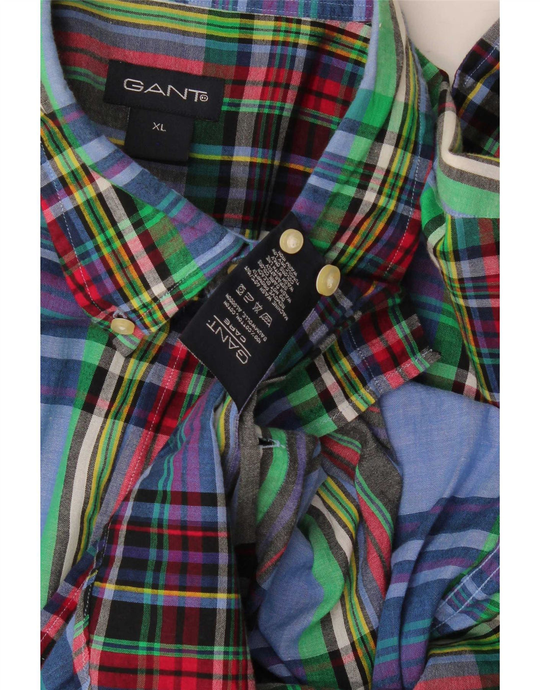Camisa masculina Gant XL de algodão xadrez multicolorido