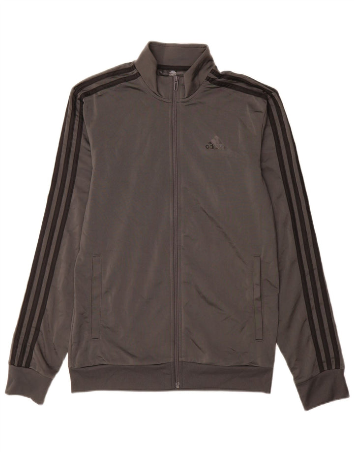 Adidas Mens Tracksuit Top Jacket Pequeno Poliéster Cinza
