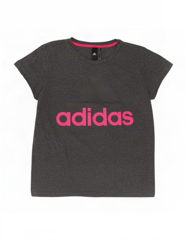 Adidas Camiseta Feminina Graphic Top UK 16/18 Grande Cinza Algodão