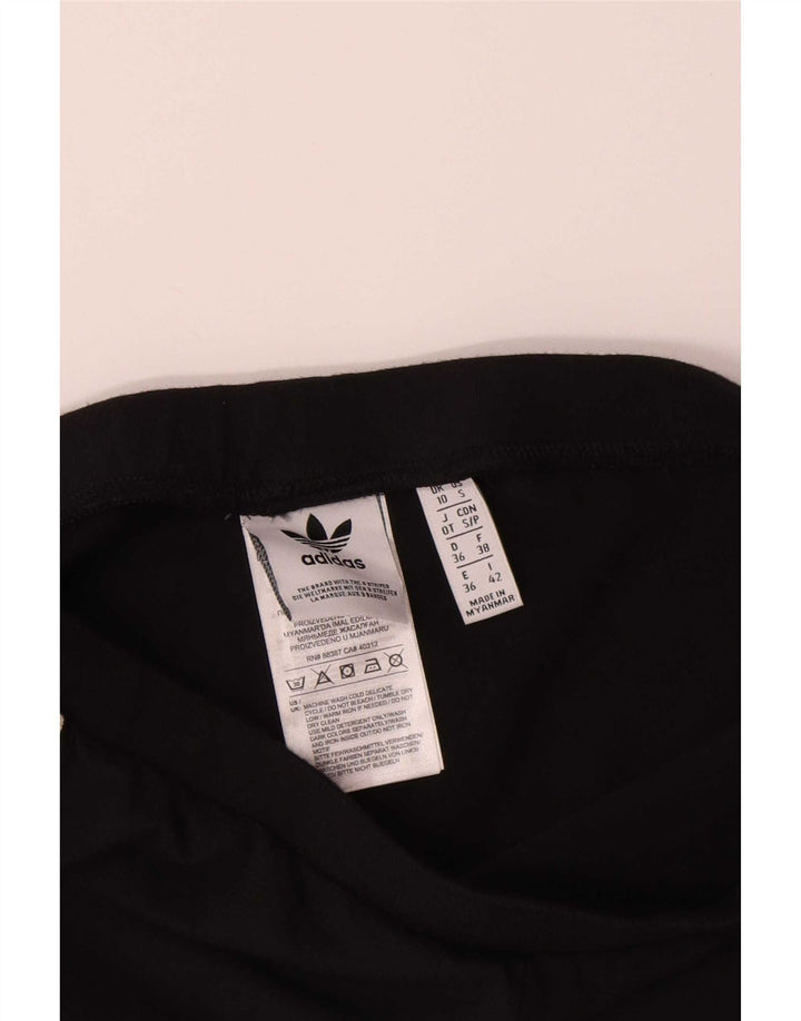 Leggings Adidas Femininas UK 10 Pequenas Algodão Preto