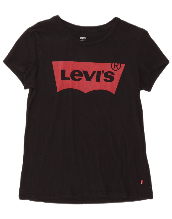 Camiseta feminina gráfica Levi's UK 14 médio preto