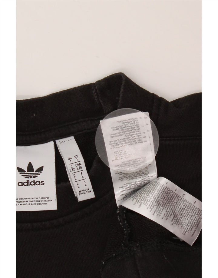 ADIDAS Mens Moletom Jumper Grande Algodão Preto