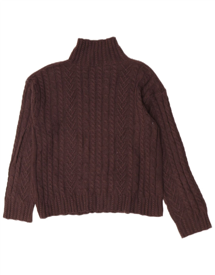 Suéter feminino Marks & Spencer com gola alta e gola tartaruga Reino Unido 6 XS marrom