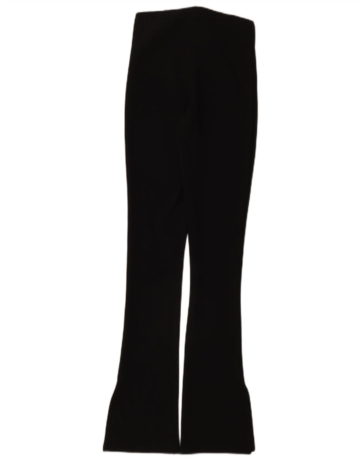 Zara Calça Feminina Flare Casual Pequena W26 L32 Poliéster Preto