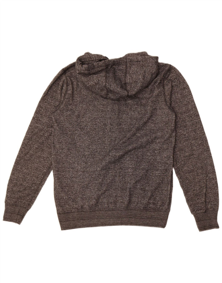 Suéter masculino Quiksilver com capuz e zíper gráfico cinza médio poliéster