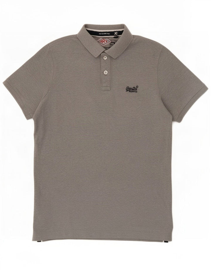 Camisa polo masculina Superdry XL algodão cinza