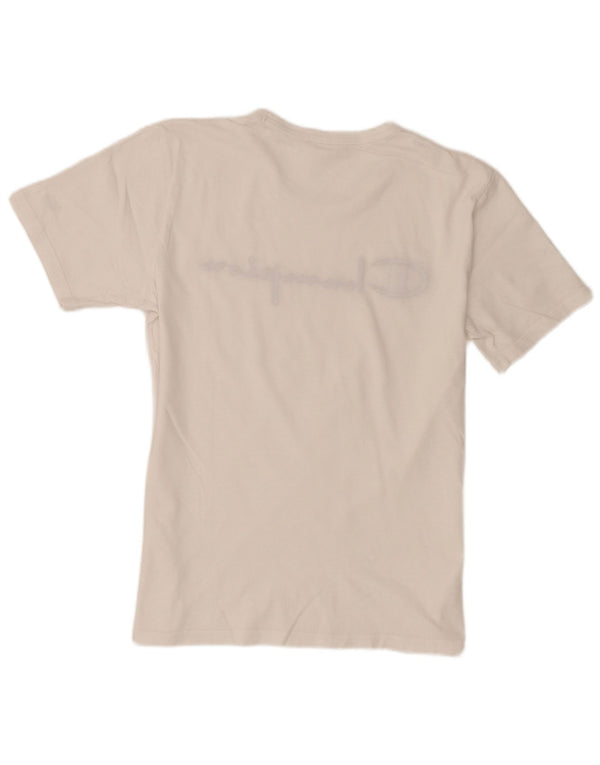 Camiseta gráfica masculina Champion Top médio algodão branco