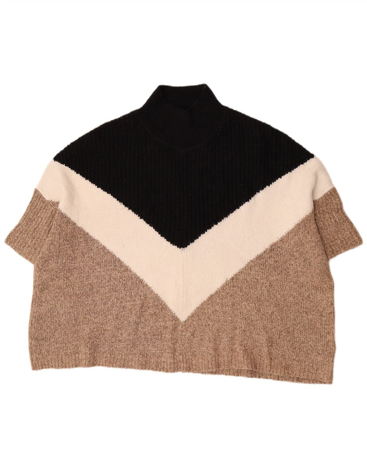 Suéter feminino Marks & Spencer de manga curta com gola tartaruga Reino Unido 14 médio