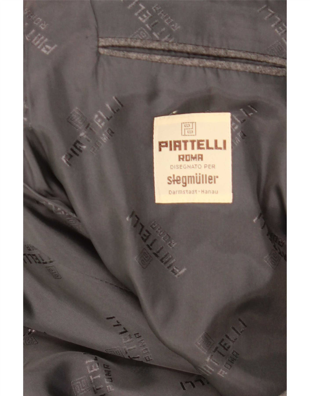 Jaqueta blazer masculina Piattelli com 2 botões Reino Unido 38 lã virgem cinza médio
