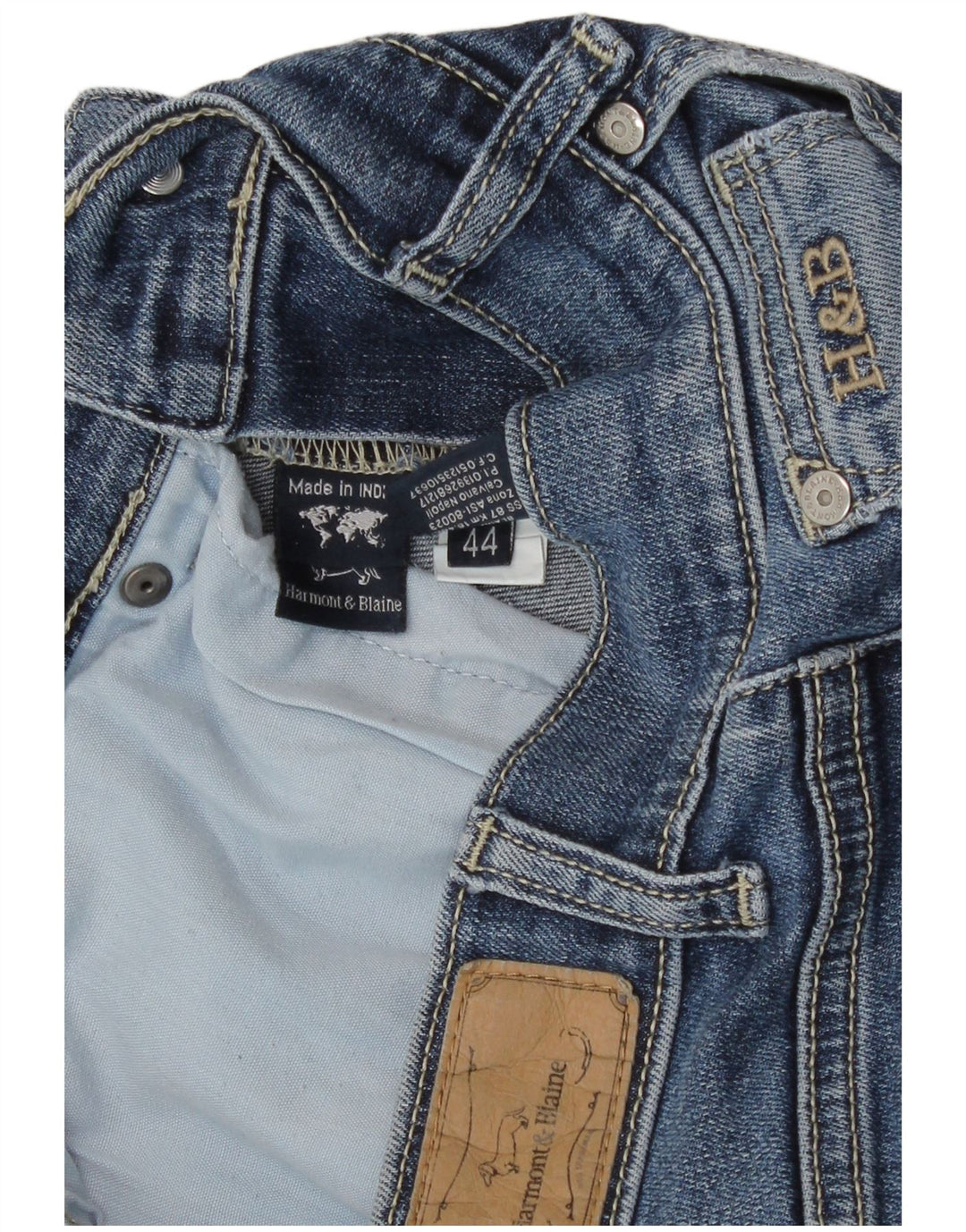 Calça jeans reta feminina Harmont & Blaine IT 44 médio W30 L26 azul