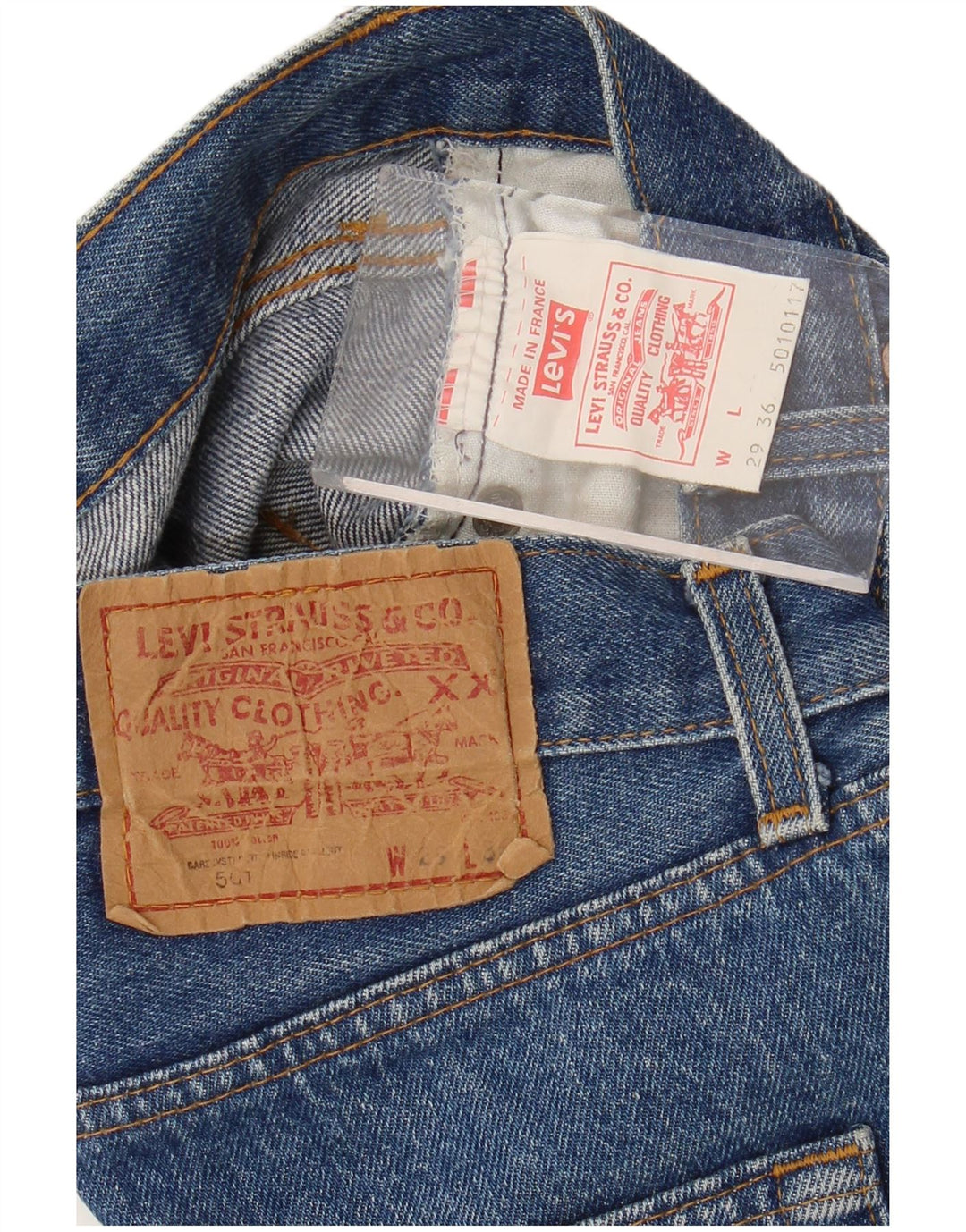 Shorts jeans feminino 501 da Levi's W29 algodão azul médio