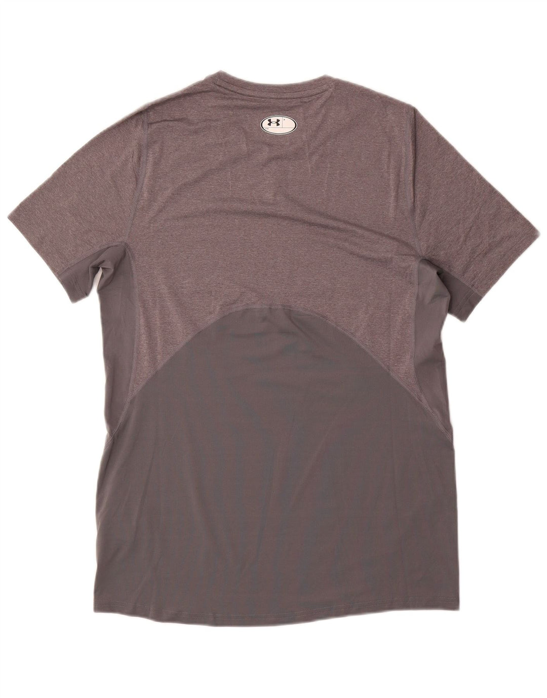 Camiseta masculina Under Armour Heat Gear Top cinza médio manchado de poliéster