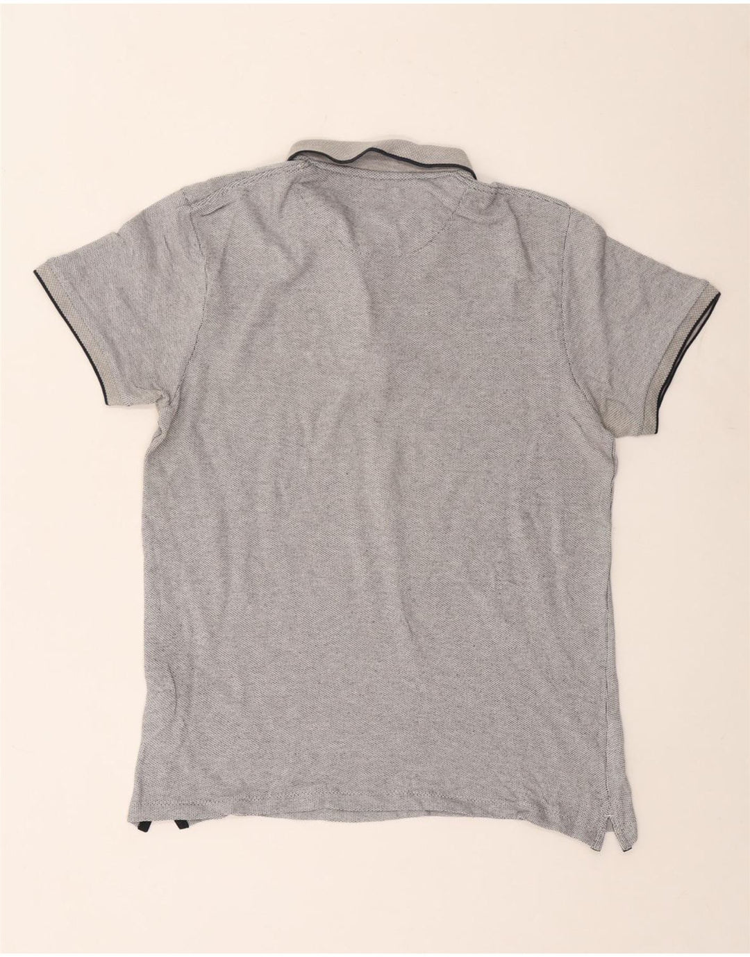 Camisa polo masculina Zara algodão cinza médio