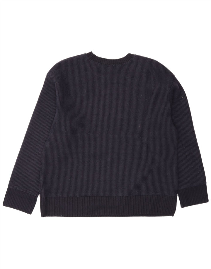 Suéter masculino Zara com gola redonda e viscose azul marinho pequeno
