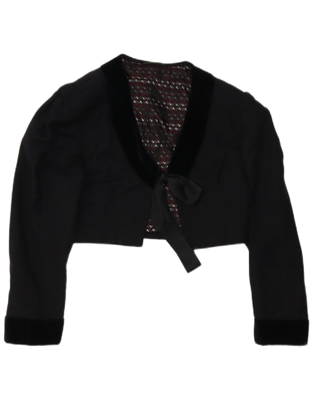 Jaqueta Bolero Vintage Feminina UK 14 Médio Preto