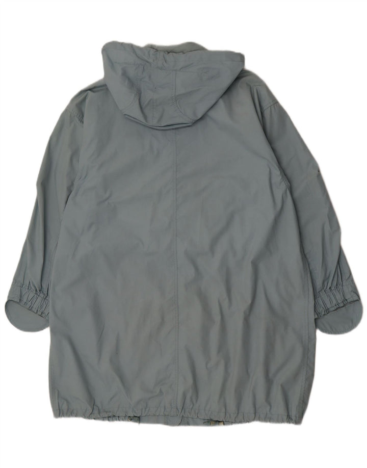 Jaqueta utilitária feminina vintage com capuz UK 18 XL azul